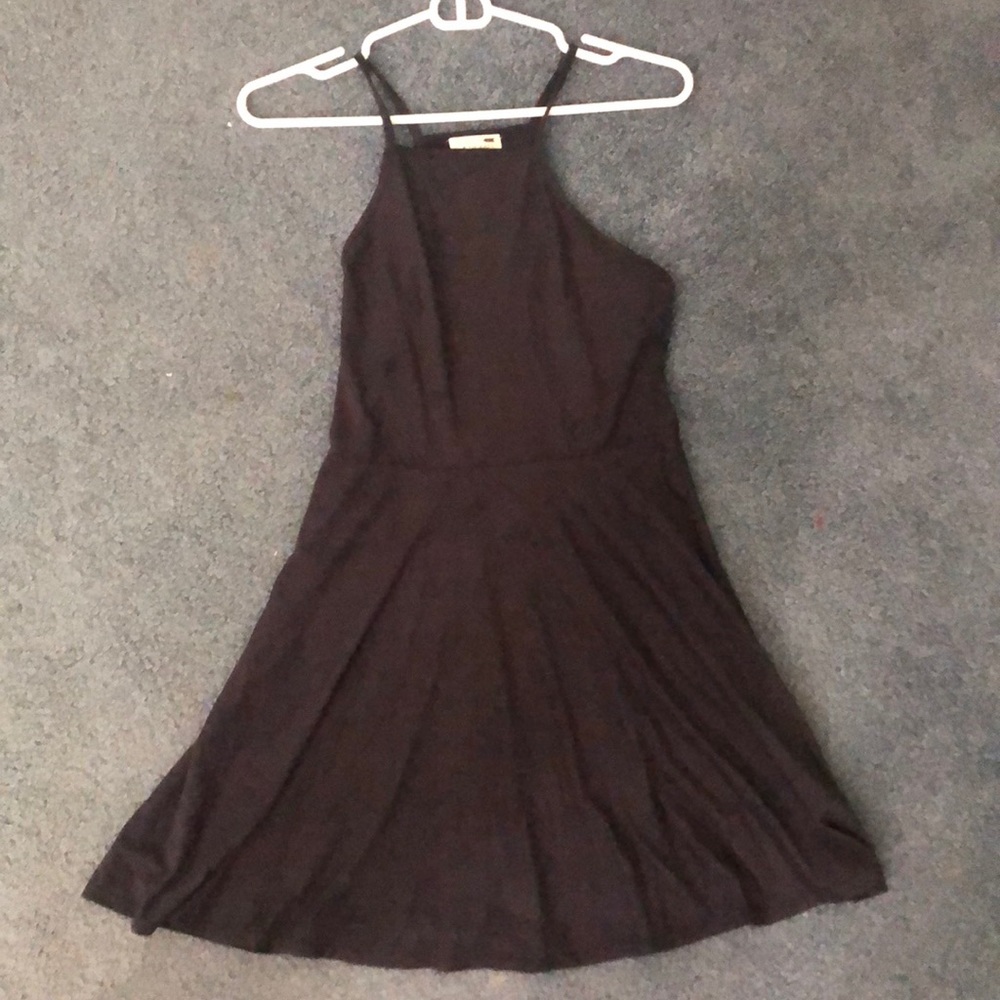 Black suede skater dress